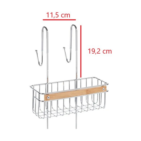 Dvoupatrová nerezová závěsná polička do sprchy Wenko Zerbo-image-3