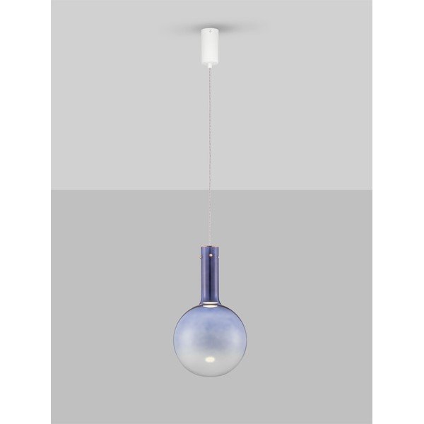 Modré skleněné LED stmívatelné závěsné svítidlo ø 25 cm Nostos – Nova Luce-image-4