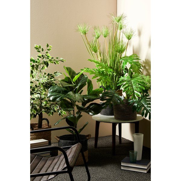 Bílý/v přírodní barvě kulatý konferenční stolek s mramorovou deskou  ø 60 cm Sylvester – Bizzotto-image-2