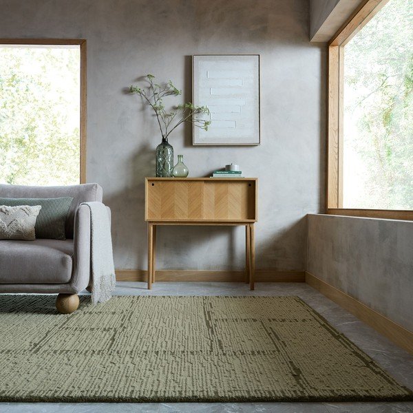 Zelený ručně tkaný vlněný koberec 160x230 cm Harris Modula Wool – Flair Rugs-image-1