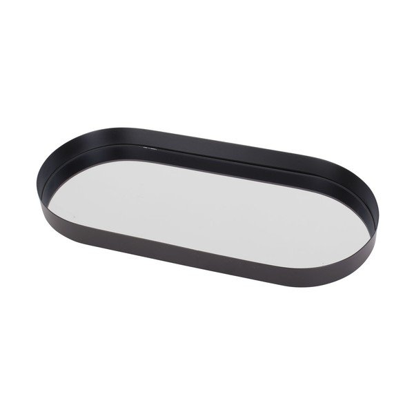 Černý tác se zrcadlem PT LIVING Oval, šířka 18 cm-image-2