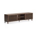 Tmavě hnědý TV stolek v dekoru ořechu 180x49,5x42,5 cm Beyla – Kave Home