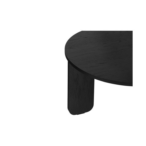 Černý kulatý konferenční stolek s deskou v dubovém dekoru ø 75 cm Kuvu – noo.ma-image-4