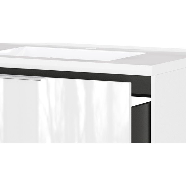 Bílá lesklá závěsná skříňka pod umyvadlo 81x61 cm Celano – Germania-image-4