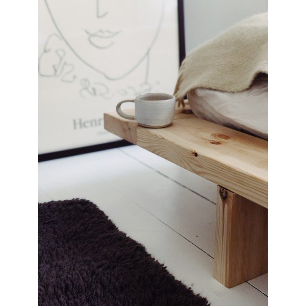 Dvoulůžková postel z borovicového dřeva s matrací Karup Design Japan Comfort Mat White/Natural, 140 x 200 cm-image-1