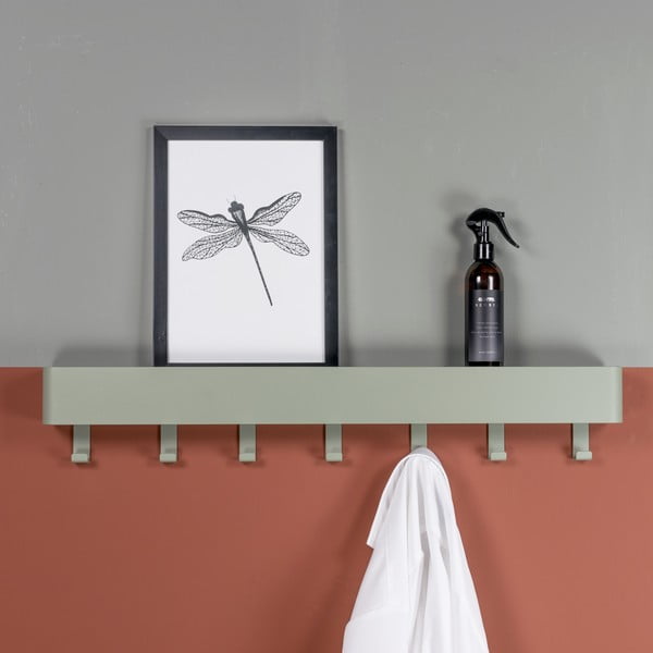 Šedozelený kovový nástěnný věšák s poličkou 72 cm Dax Play – Spinder Design-image-3