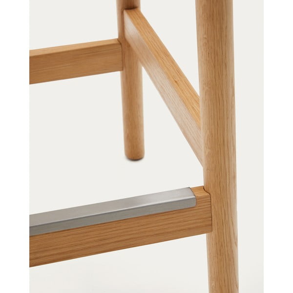 Barové stoličky v sadě 2 ks z dubového dřeva v přírodní barvě (výška sedáku 66 cm) Yalia – Kave Home-image-3