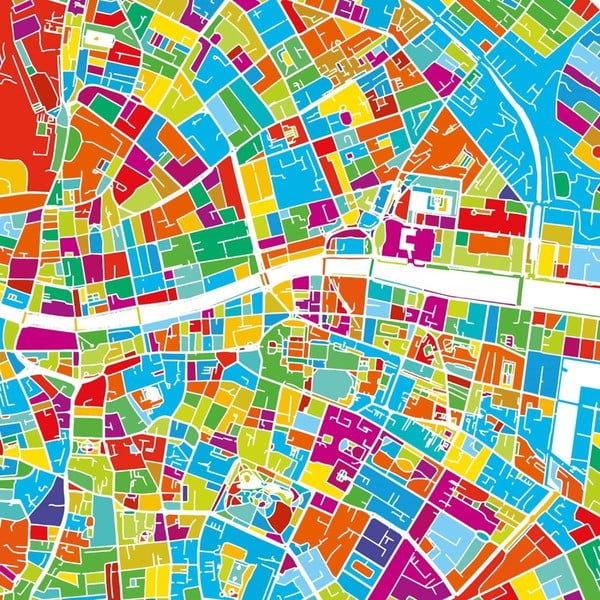 Obraz Maps Dublin, 60 x 60 cm