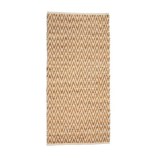 Béžový koberec z juty a kůže Simla, 140 x 70 cm