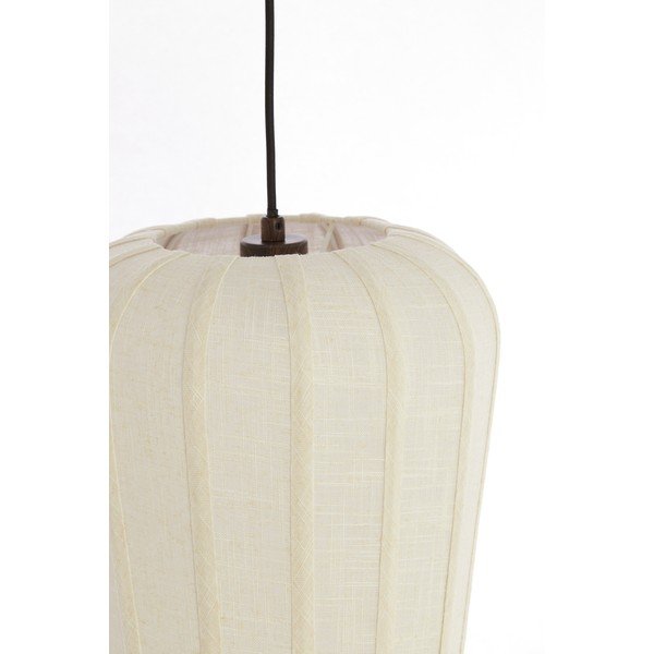 Bílé závěsné svítidlo s textilním stínidlem ø 10 cm Bibury – Light & Living-image-3