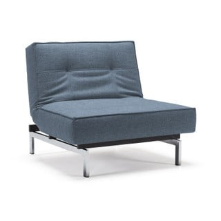 Světle modré rozkládací křeslo s kovovou podnoží Innovation Splitback Mixed Dance Light Blue