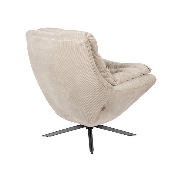 Bílé sametové křeslo Vince – Dutchbone-image-4