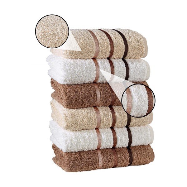 Sada 6 ručníků Pure Cotton Towel, 50 x 90 cm-image-1