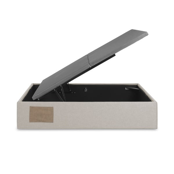 Béžová čalouněná dvoulůžková postel s úložným prostorem 160x200 cm Matters – Kave Home-image-4