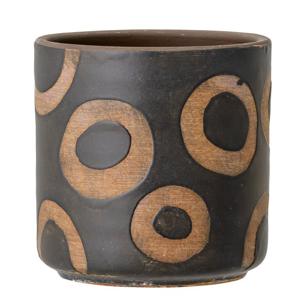 Černý terakotový květináč Bloomingville Avo, výška 12 cm-image-3