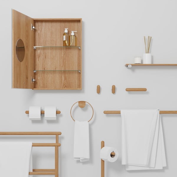 Stojan na toaletní papír z dubového dřeva Wireworks Yoku-image-2