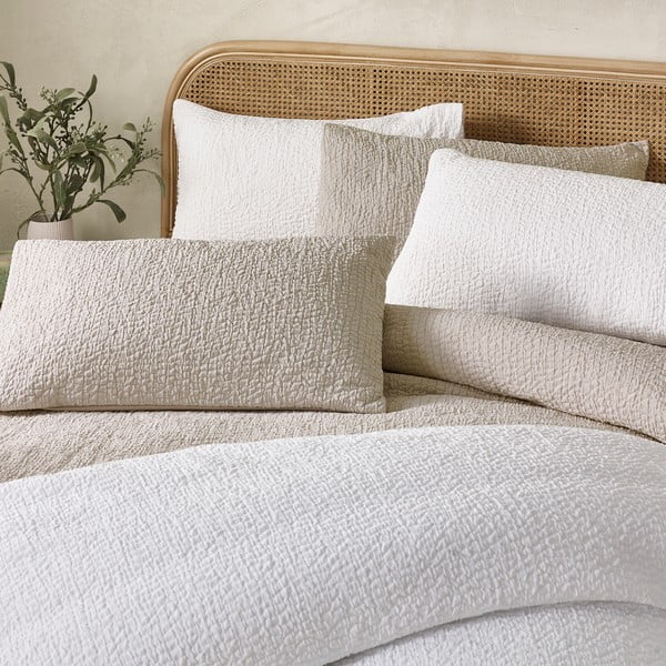 Světle hnědé krepové povlečení na dvoulůžko 200x200 cm Crinkle Seersucker – Catherine Lansfield-image-4