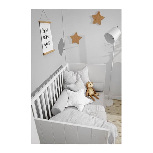 Šedý dětský lněný polštář ve tvaru hvězdy BELLAMY Stripes-image-1