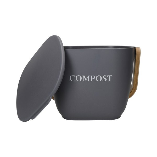 Tmavě šedá bambusová nádoba na kompostovatelný odpad Kitchen Craft Natural Elements-image-2