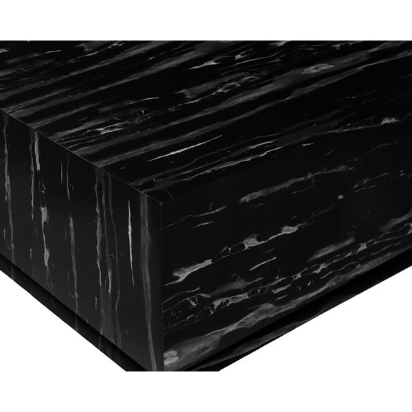 Černý konferenční stolek v dekoru mramoru 100x100 cm Vito - Støraa-image-1