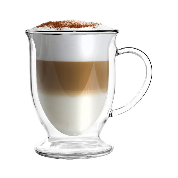 Dvoustěnné/na latte skleněné hrnky v sadě 2 ks 250 ml Amo – Vialli Design-image-3