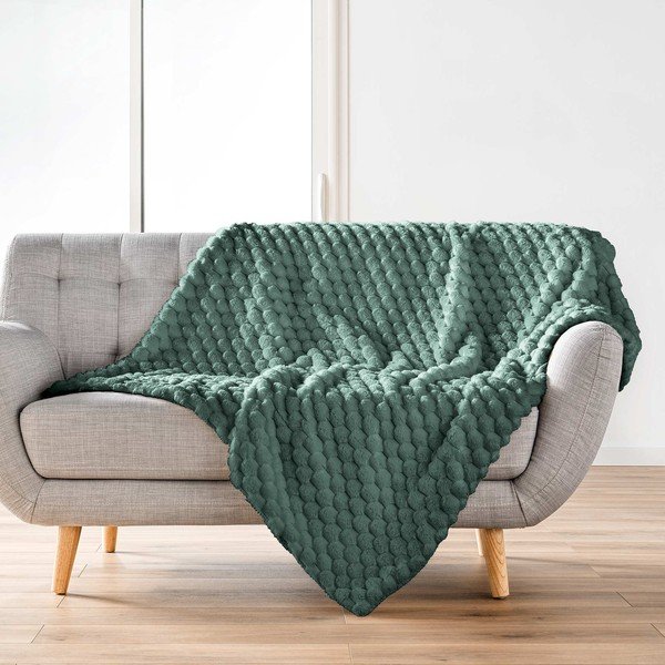 Zelená deka z mikroplyše 220x240 cm Frosty – douceur d'intérieur-image-3