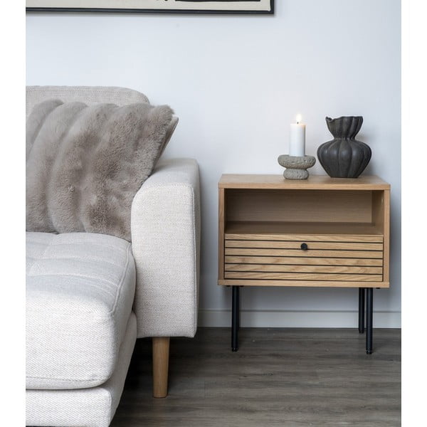 Odkládací stolek s deskou v dubovém dekoru 40x50 cm Kyoto – House Nordic-image-1