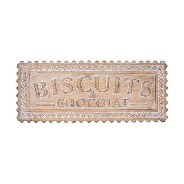 Nástěnná cedule z borovicového dřeva Antic Line Biscuits et Chocolat