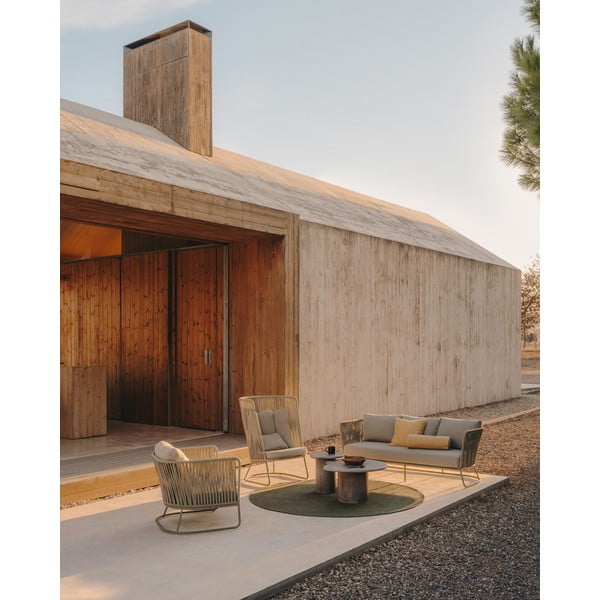 Zelený kulatý venkovní koberec z recyklovaných vláken ø 200 cm Despas – Kave Home-image-3