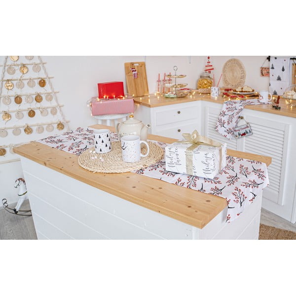 Vánoční bavlněný běhoun na stůl 140x40 cm Rowan Berries - Butter Kings-image-1