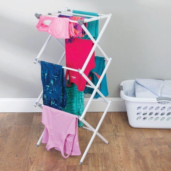 Bílý 3patrový sušák na prádlo iDesign Brezio, 75 x 38 cm-image-1