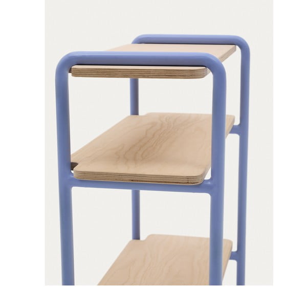 Světle modrá/v přírodní barvě závěsná dětská knihovna v dekoru jasanu 60x70x28 cm Tinn – Kave Home-image-3