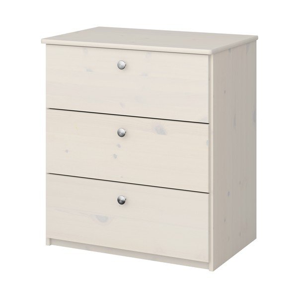 Bílá nízká dětská komoda z borovicového dřeva 64x72 cm Memphis - Tvilum-image-1