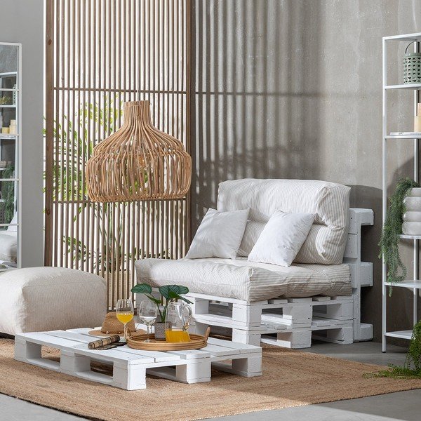 Bílo-béžové zahradní podsedáky na palety v sadě 4 ks  80x112 cm – Ixia-image-3