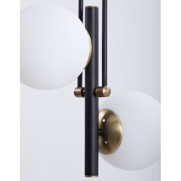 Černo-bílé stropní svítidlo se skleněným stínidlem ø 15 cm Libra – Squid Lighting-image-3