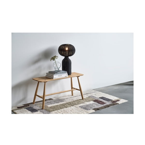 Černá stolní lampa s ratanovým stínidlem (výška 43 cm) Werna – Villa Collection-image-1