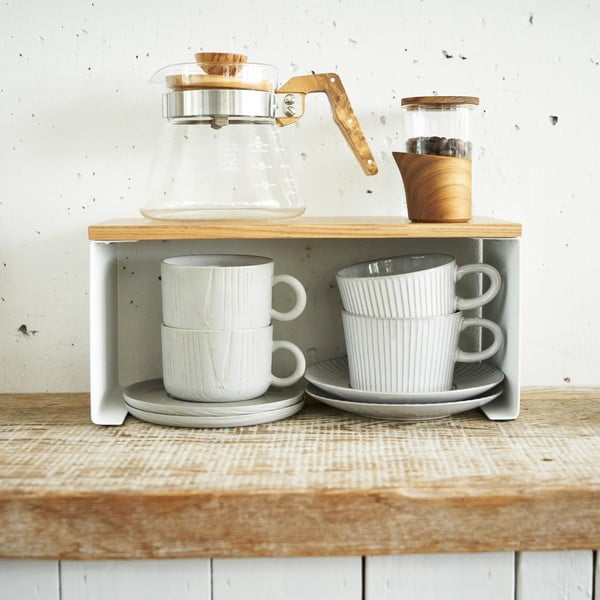 Bílá/v přírodní barvě kovová přídavná polička 30,5x14 cm Tosca – YAMAZAKI-image-1