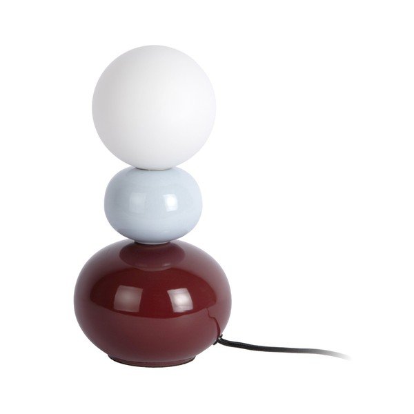 Vínová/světle modrá keramická stolní lampa (výška 26 cm) Firenze Pellet – Leitmotiv