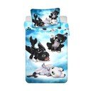 Modré bavlněné dětské povlečení do postýlky 100x135 cm How to Train Your Dragon "Babies" – Jerry Fabrics
