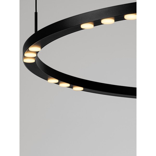Matně černé hliníkové LED stmívatelné závěsné svítidlo ø 80 cm Lunette – Nova Luce-image-2