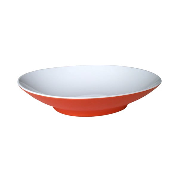 Červený polévkový talíř Entity, 22.2 cm
