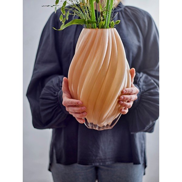 Oranžová skleněná váza (výška 30 cm) Kanji – Bloomingville-image-2