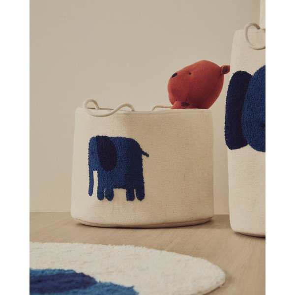 Slonovinový látkový dětský koš na hračky ø 45x30 cm Tandani – Kave Home-image-1