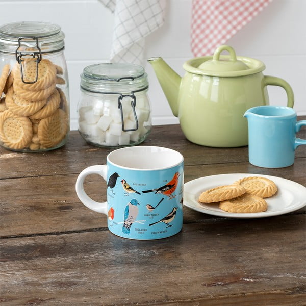 Modrý/krémový keramický hrnek 350 ml Garden Birds – Rex London-image-1