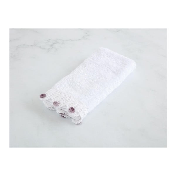 Bílý bavlněný ručník Madame Coco, 30 x 46 cm
