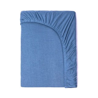 Dětské modré bavlněné elastické prostěradlo Good Morning, 60 x 120 cm
