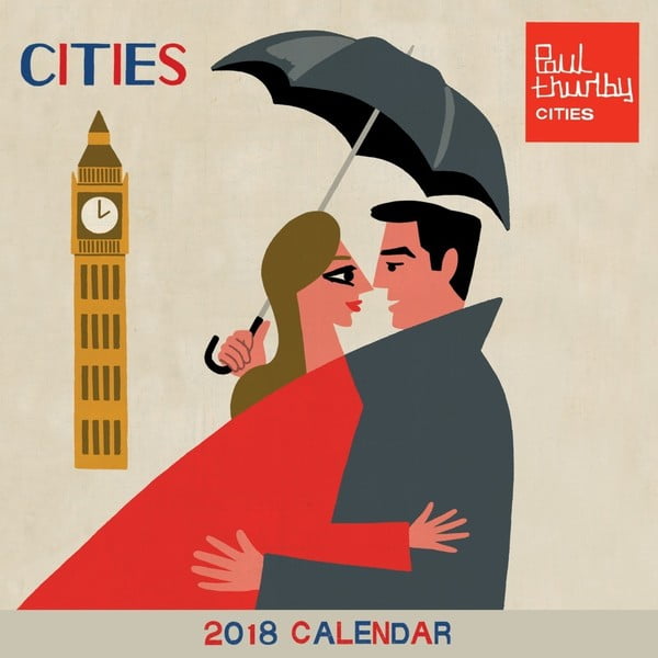 Malý nástěnný kalendář pro rok 2018 Portico Designs Paul Thurlby