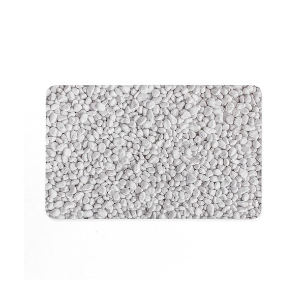 Bílo-šedá gumová koupelnová předložka 50x80 cm Leandra – douceur d'intérieur