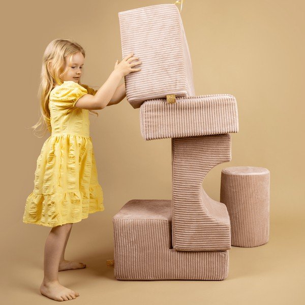 Tyrkysové manšestrové pěnové hřiště 45x170x30 cm Montessori – Meowbaby-image-4