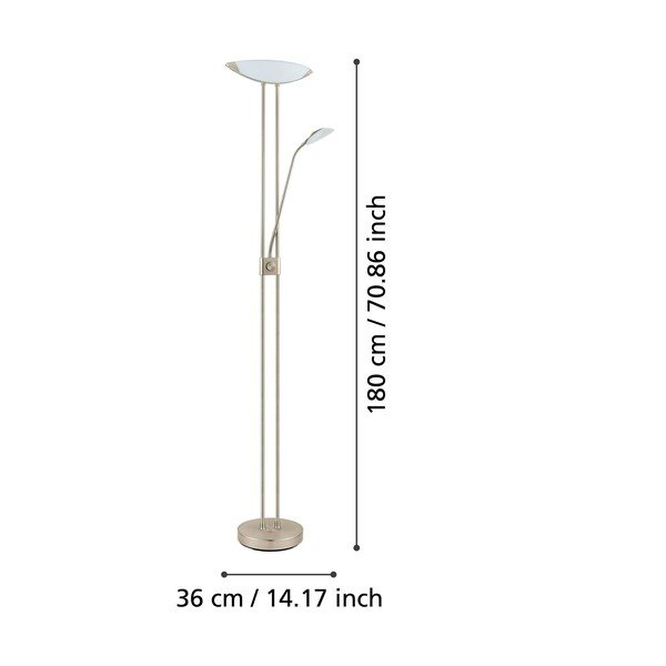 Šedá LED stojací lampa se skleněným stínidlem (výška 180 cm) BAYA LED – EGLO-image-3
